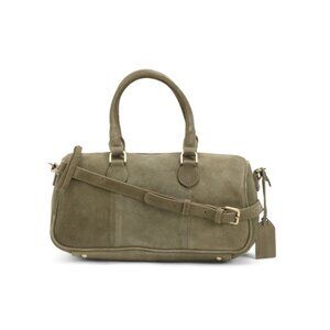 MADE IN INDIA Olive Suede East West Satchel Barrel